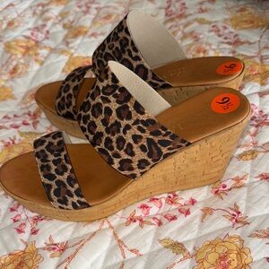 NEW! Leopard Print Wedge Sandals